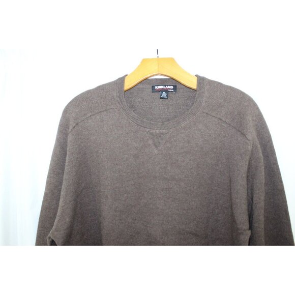 Kirkland Mens Brown Wool Cotton Blend Pullover Crew Neck Sweater XL - Picture 2 of 5